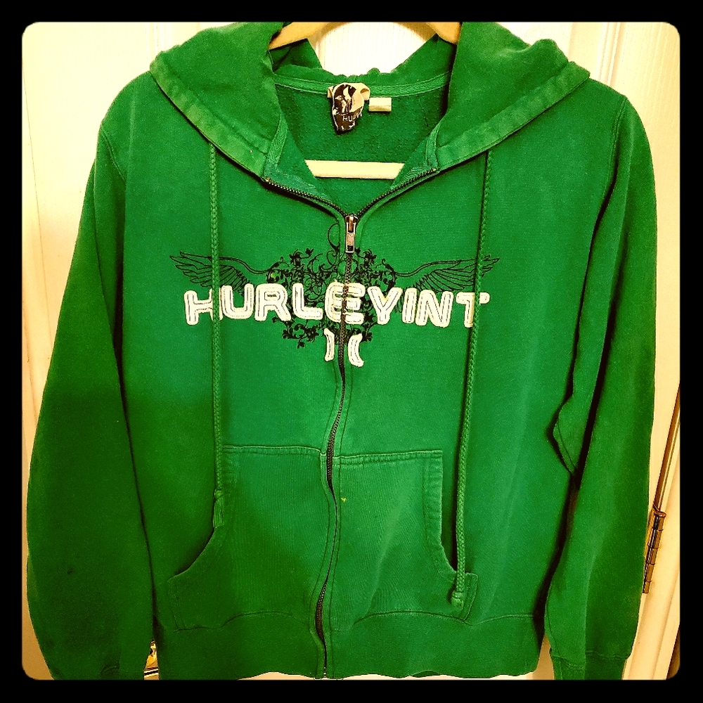 Green Zip up Hoodie by Hurley